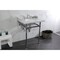 Kingston Brass 30 Carrara Marble Console Sink with Brass Legs, Marble WhitePolished Chrome LMS30MB1 - alternate 2